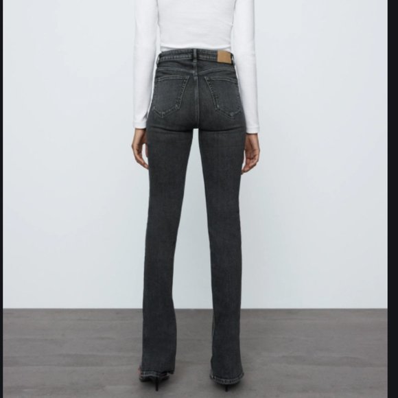 ZARA/ Split Skinny Jeans washed gray 2 NWT - Picture 3 of 7